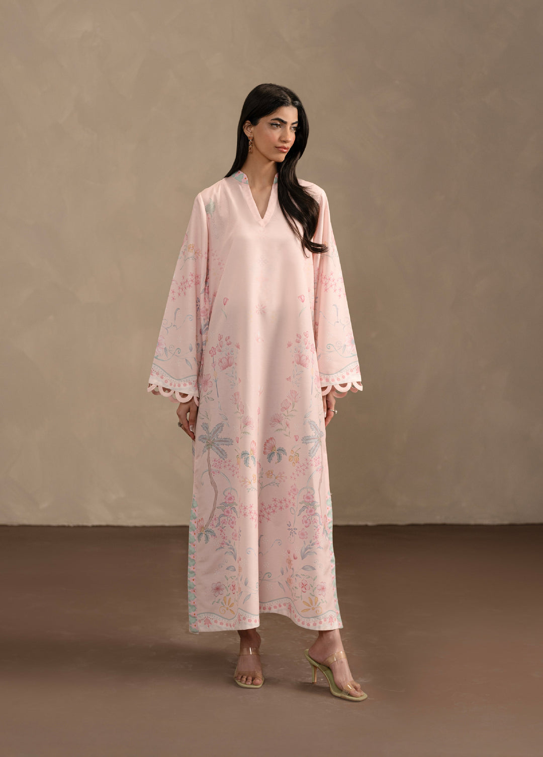 Seran Women Pret Printed Poly Cambric Kaftan SN26PK D-1 Petaline - Casual Collection