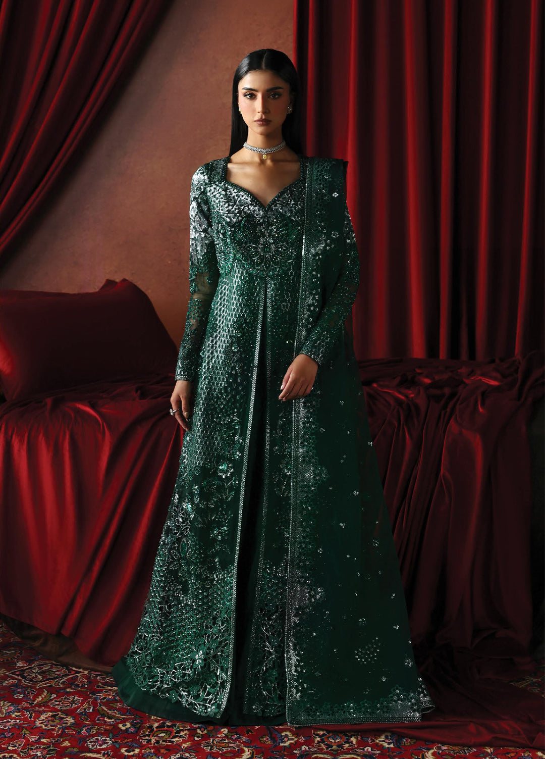 La Fuchsia by Afrozeh Unstitched Hand work Net 3 Piece Suit AF26ULF Hierophant FWU-0073 - Festive Collection