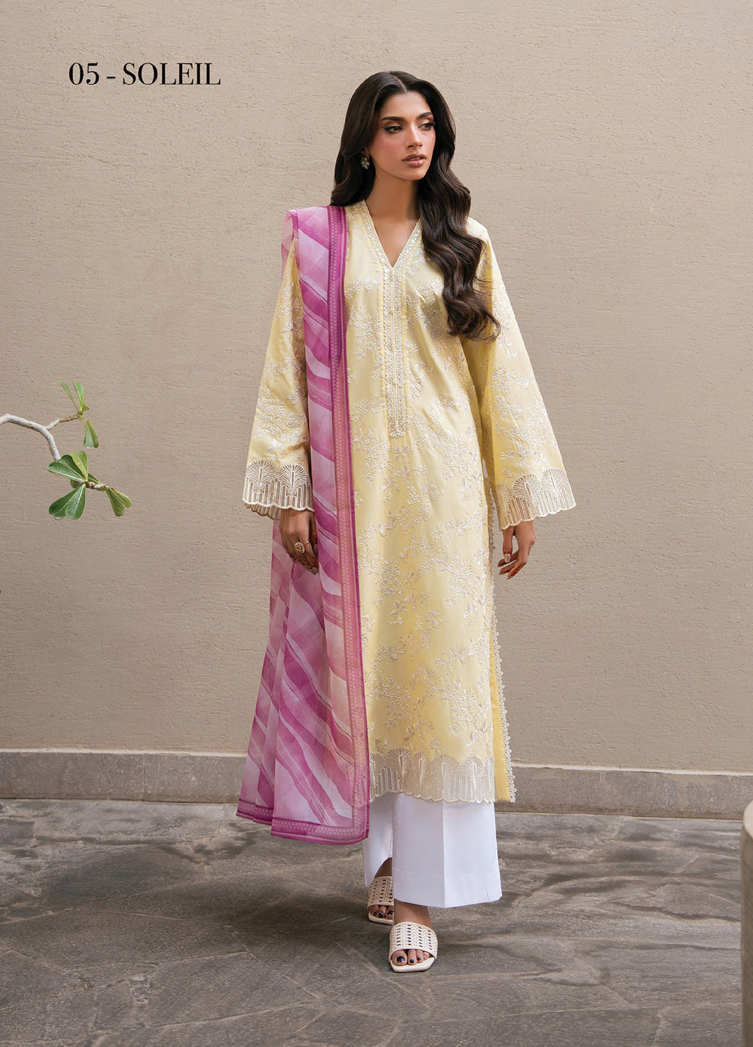 Layana by Xenia Formals Unstitched Embroidered Lawn 3 Piece Suit XE26ULL D-5 Soleil - Summer Collection