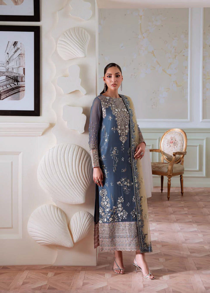 Elanora by Nureh Embroidered Unstitched Luxury Chiffon 3 Piece Suits NU25EC NEL-82 - Festive Collection