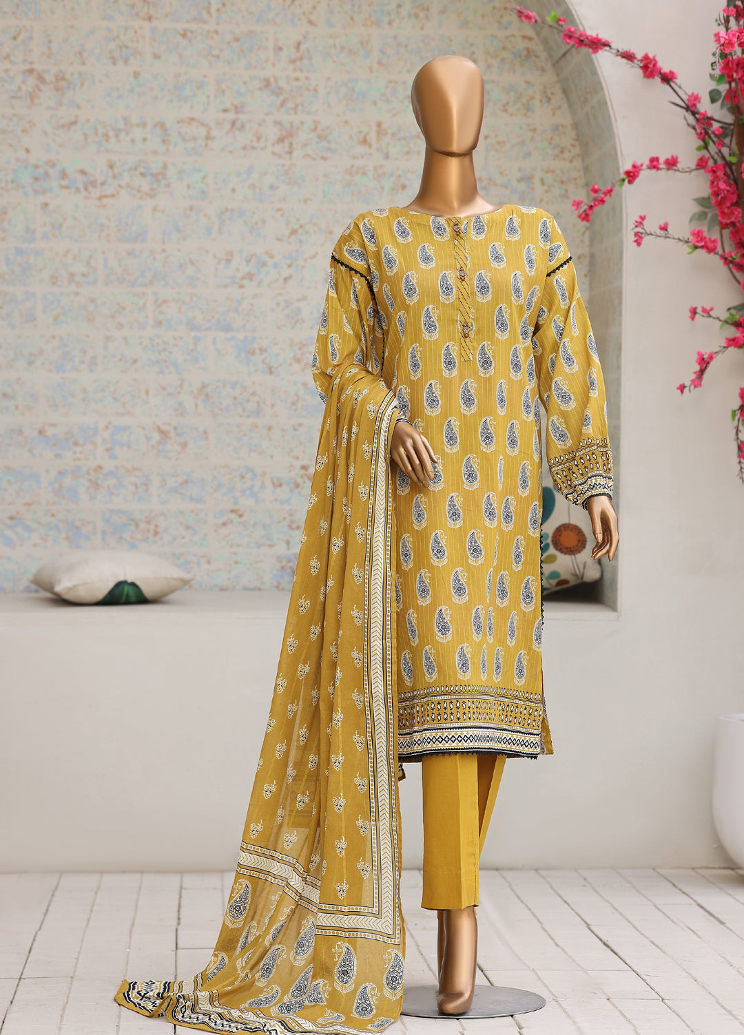 Nayab by HZ Textiles Unstitched Printed Cotton Lawn 3 Piece Suit HZ28UN NPC-06 - Casual Collection