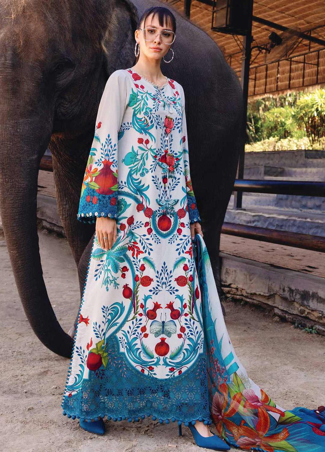 M Prints by Maria B Unstitched Printed Lawn 3 Piece Suit MB26UMP D-12 A - Summer Collection