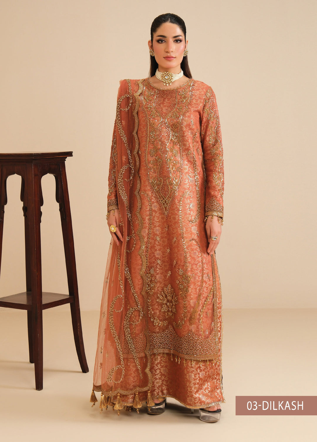 Alizeh Fashion Unstitched Embroidered Net 4 Piece Suit AF26UNF DILKASH AF-NT-2258 - Festive Collection