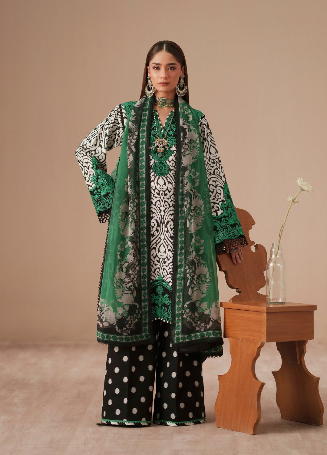 JoJo by Bin Ilyas Unstitched Embroidered Lawn 3 Piece Suit BI26UJJ D-85A - Summer Collection