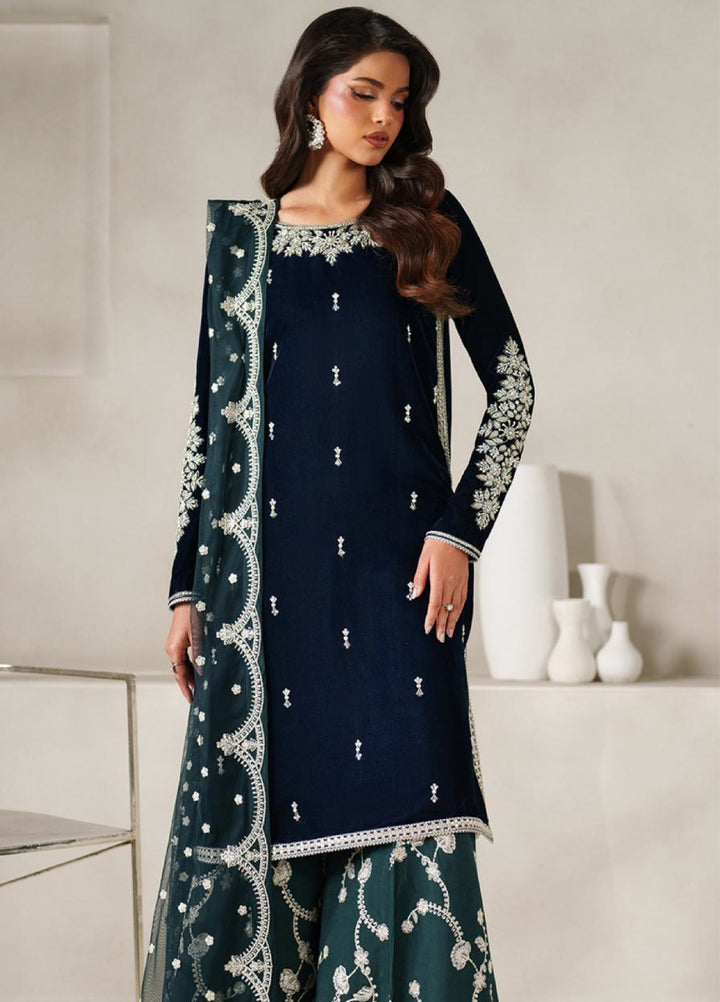 Zarif Exclusive Unstitched Velvet Embroidered Suits 3 Piece ZRF25VE ZRF-V-02 - Festive Collection