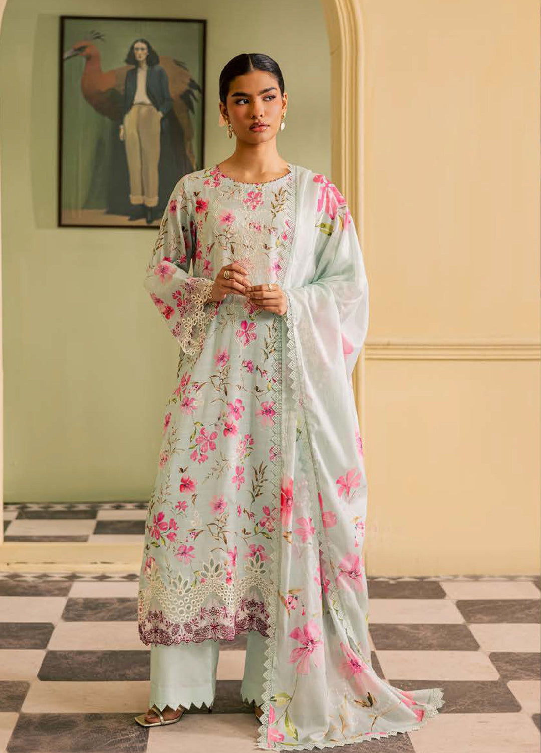 Daria by Riaz Arts Unstitched Embroidered Lawn 3 Piece Suit DA26UCT DA-65 - Summer Collection