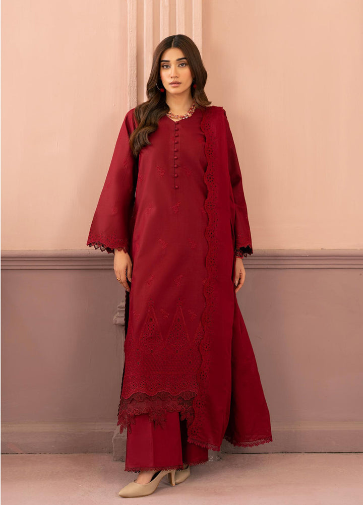 Raha by Rajbari Unstitched Premium Chikankai Embroidered Lawn 3 Piece Suit RB26UCRL D-6 - Summer Collection