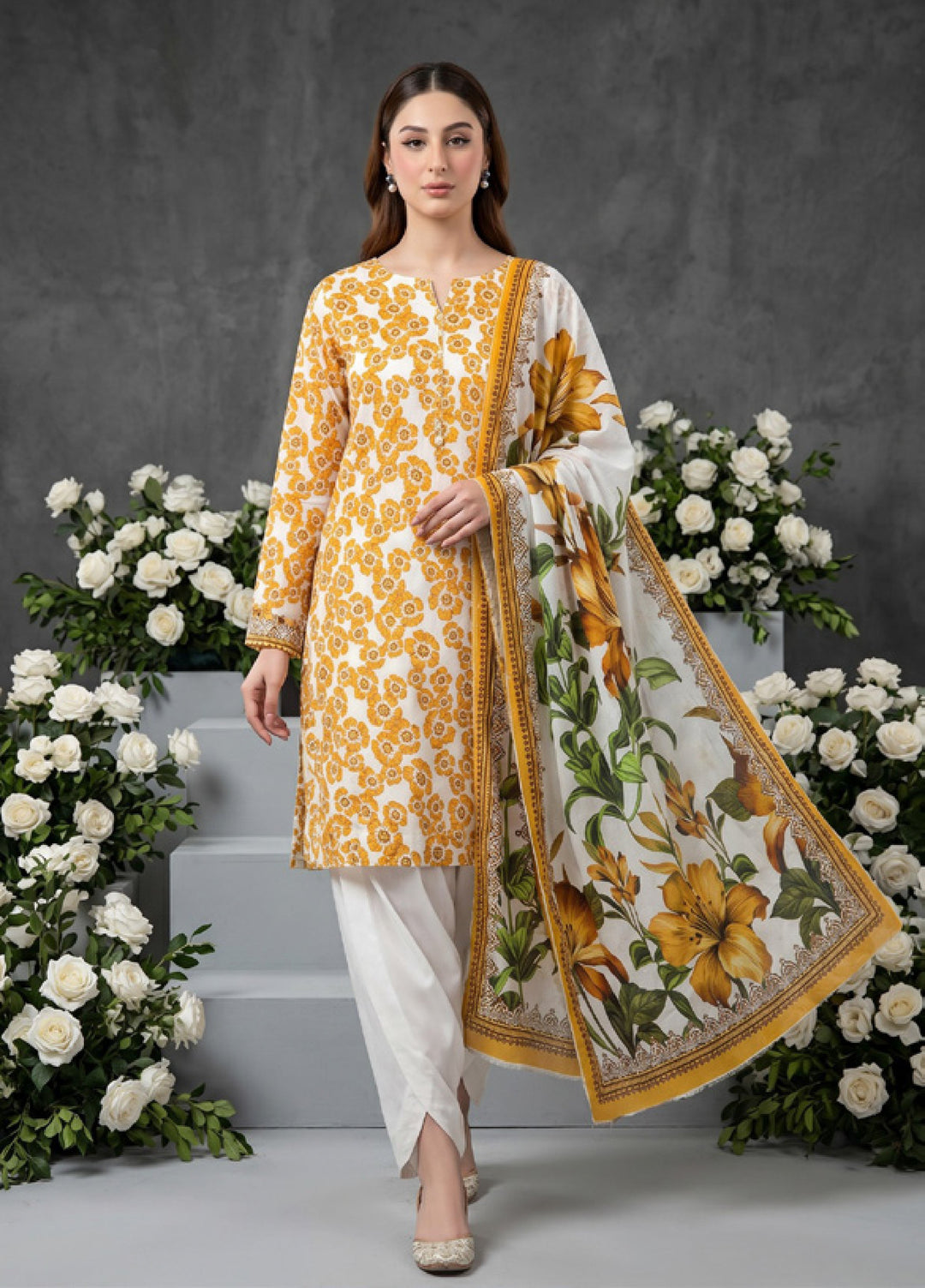 Salina Dobby by Regalia Textiles Unstitched Printed Lawn 3 Piece Suit RG26UPS D-05 - Casual Collection