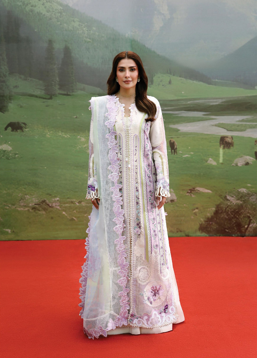 A-Lawn by Afrozeh Unstitched Embroidered Lawn 3 Piece Suit AF26UAL Miren FWU-0066-3PO - Eid Collection