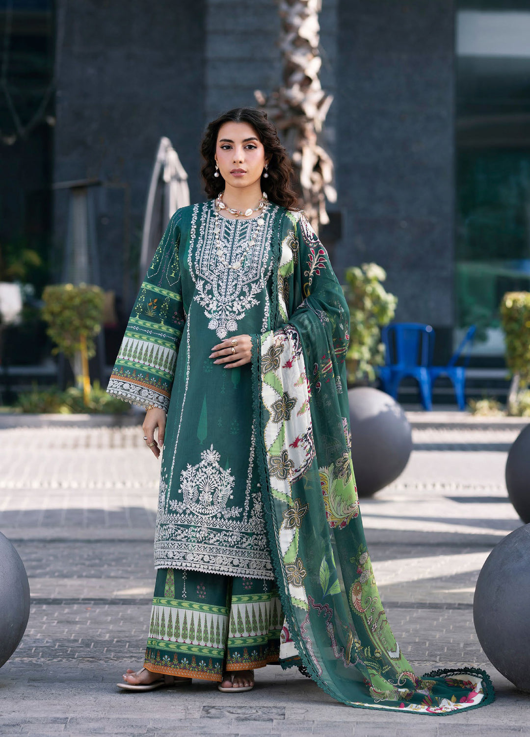 Broadway by Mahnur Unstitched Embroidered Lawn 3 Piece Suit MN26UB BW-012 - Summer Collection