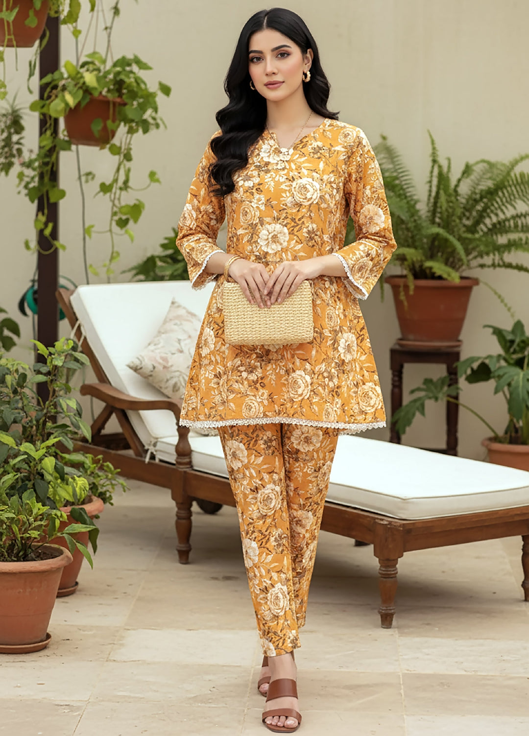 Lakhany Women Co Ord Pret Printed Cambric 2 Piece LG-IZ-0454 - Winter Collection