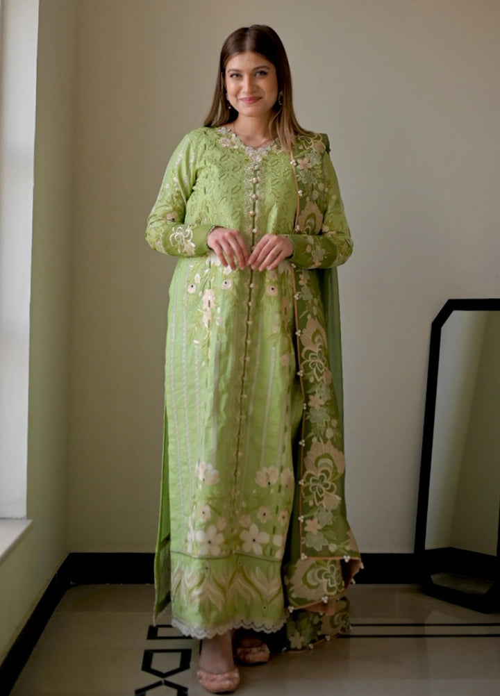 Shurooq Unstitched Luxury Lawn Embroidered 3 Piece SQ25 D-01 Olivia - Festive Collection