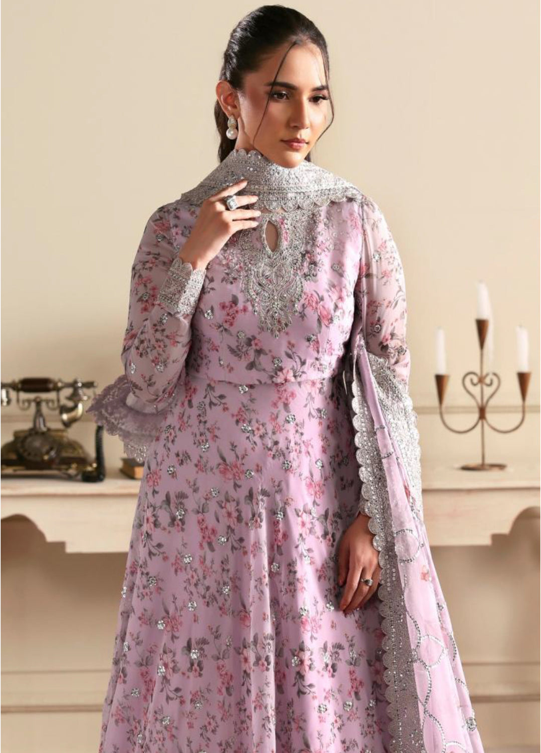 Sirayya by Zarif Unstitched Embroidered Chiffon 3 Piece Suit ZR26US HINAA 09 - Wedding Collection