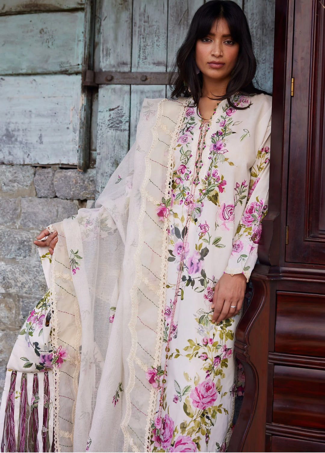 Meili by Zaha Unstitched Embroidered Lawn 3 Piece Suit ZK26UML ZL26-11B - Festive Collection