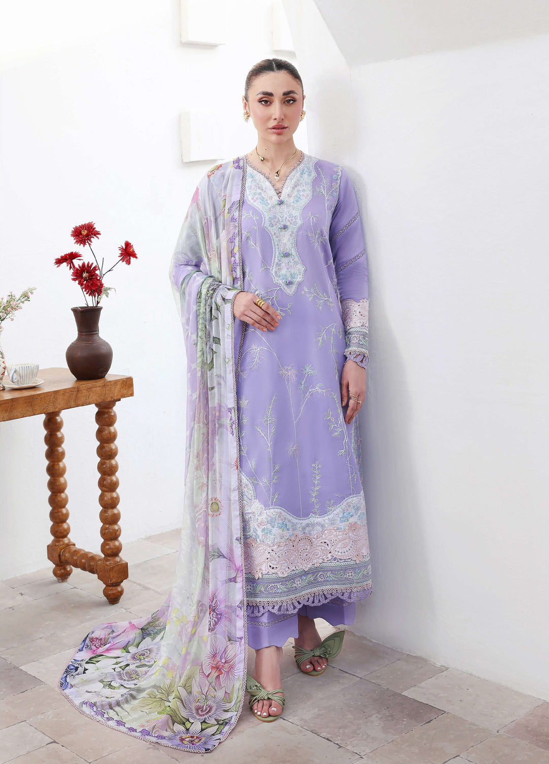 Floral Reverie by Roheenaz Unstitched Embroidered Lawn 3 Piece Suit RN26UFRL WHISPERING - Festive Collection