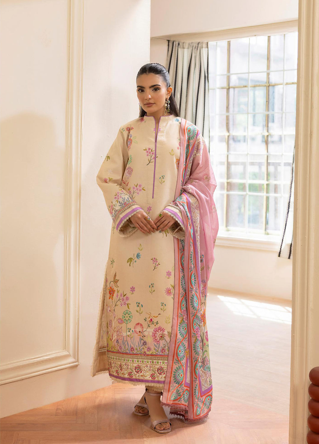 Nissa by RajBari Unstitched Printed Lawn 3 Piece Suit RB26ULN D-03 - Casual Collection