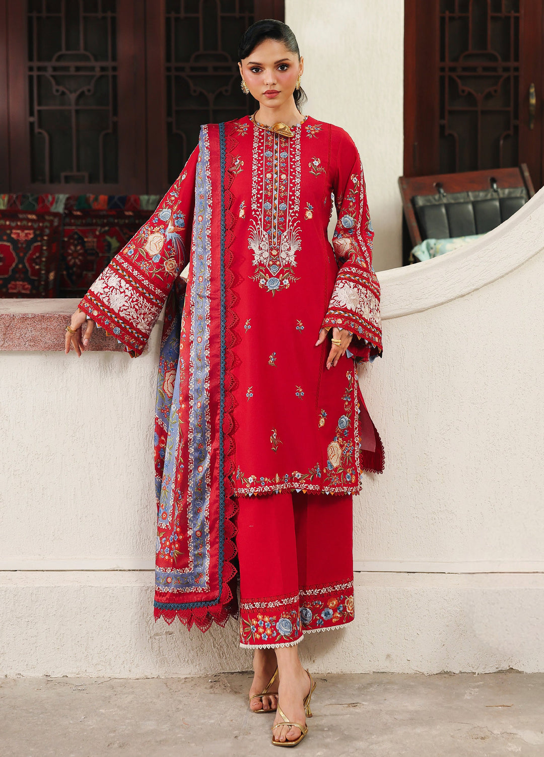 Lumina by Bin Ilyas Unstitched Embroidered Lawn 3 Piece Suit BI26UL L7 3B - Summer Collection