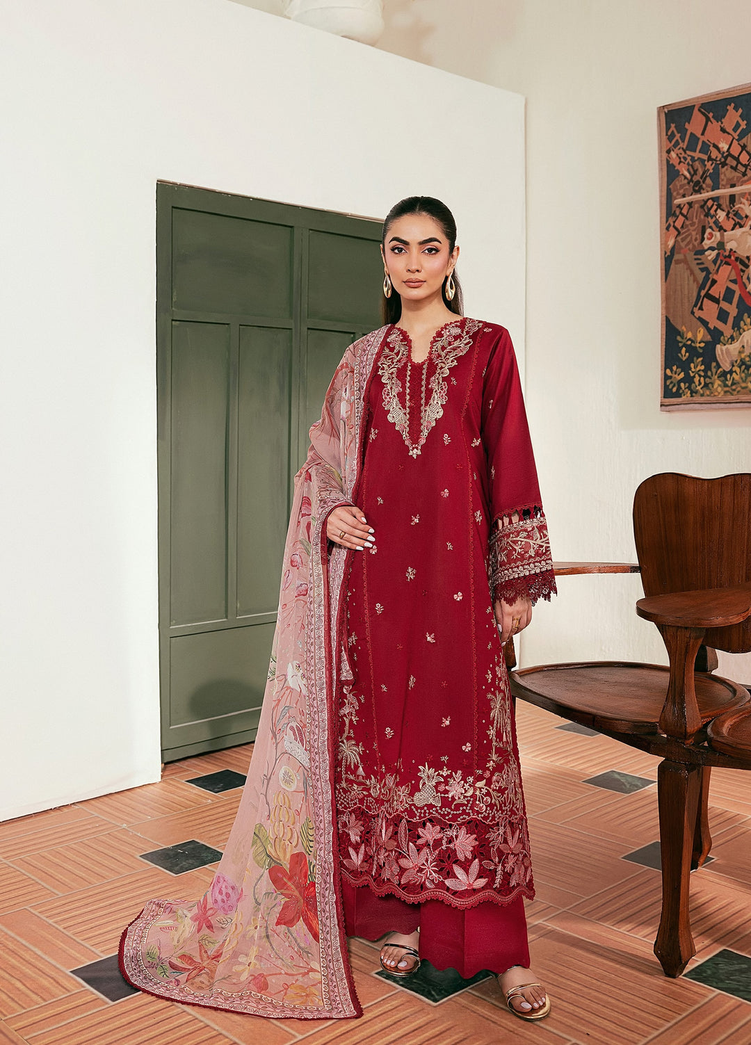 Zync by Florent Unstitched Embroidered Lawn 3 Piece Suit FL26ULZ FZ-1B - Summer Collection
