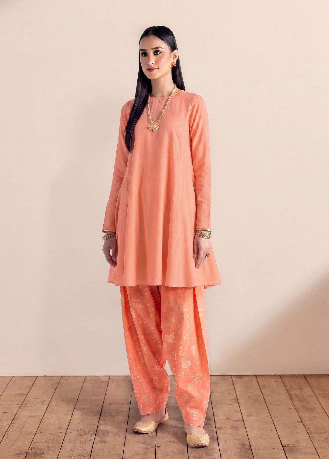 Dareecha by Daak RTW Printed Cotton Silk 2 Piece Suit SPS-P SHAAM SPS-P - Festive Collection