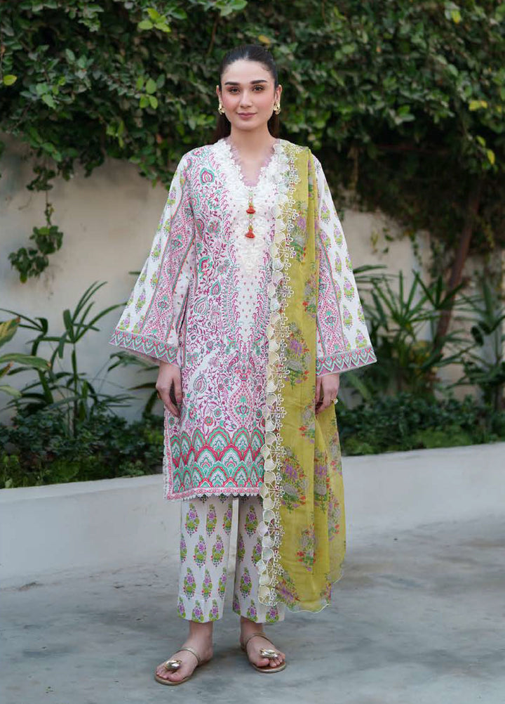 Whispered Florals by Roheenaz Unstitched Embroidered Lawn 3 Pcs Suit RNZ26UWF D-16 B LILY DRIFT - Summer