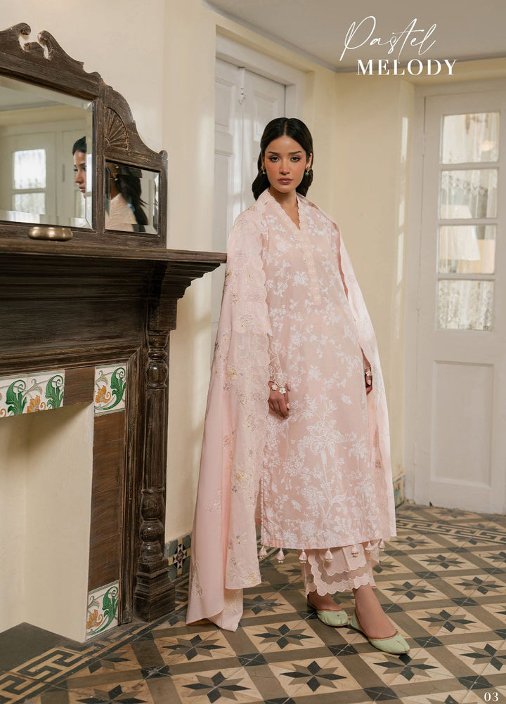 Mahiri by Cross Stitch Unstitched Embroidered Lawn 3 Piece Suit CS26UM D-3 PASTEL MELODY - Summer Collection