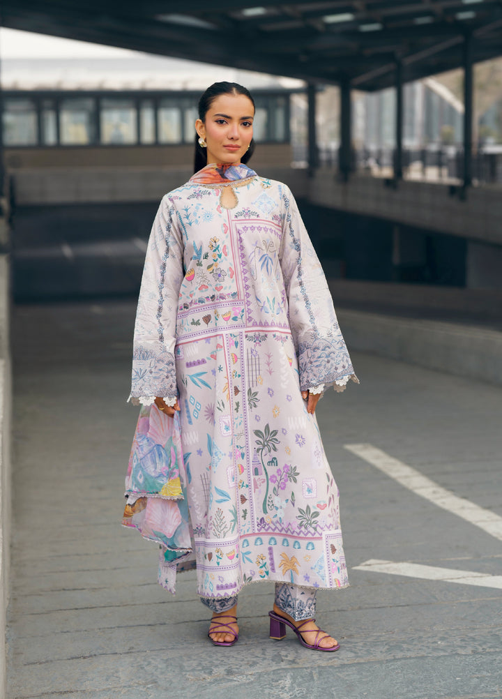 Zync by Florent Unstitched Embroidered Lawn 3 Piece Suit FL26ZU FZ-9B - Summer Collection