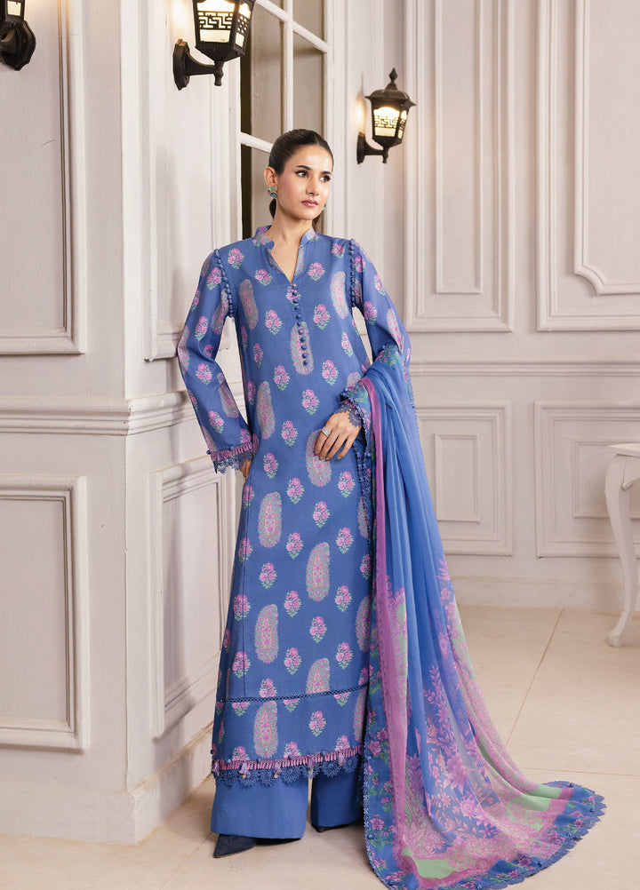 M Basics By Maria B Unstitched Digital Printed Linen 3 Piece MB25UW 1110-B - Winter Collection