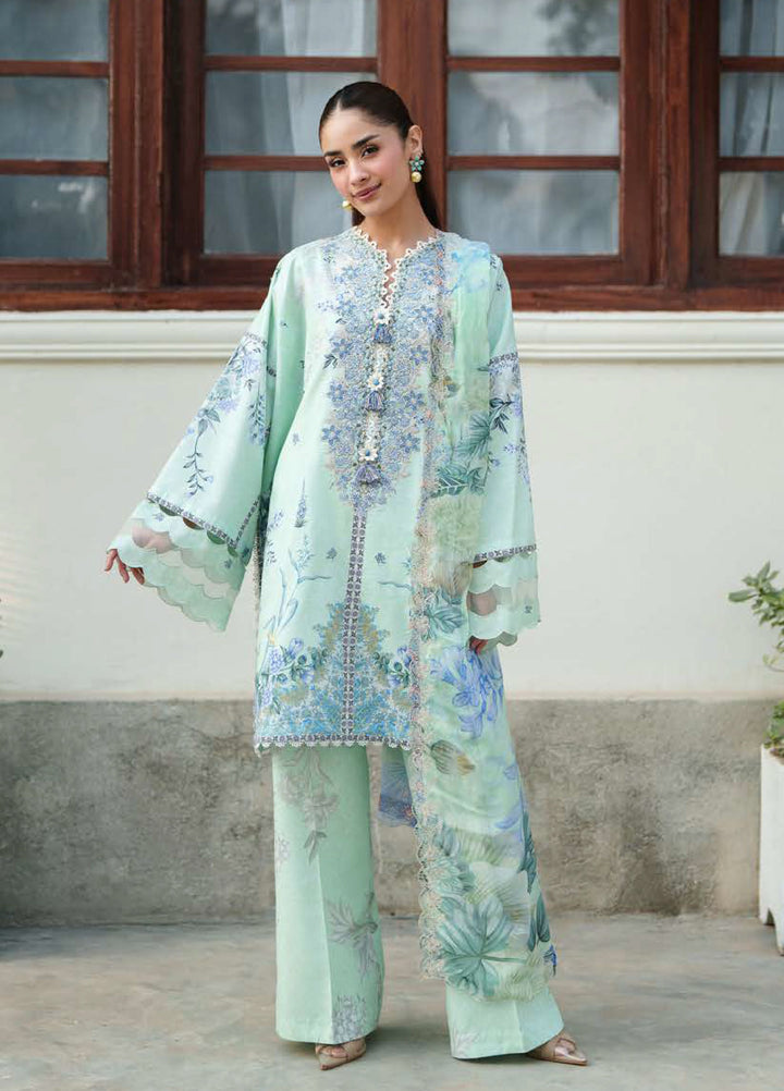 Whispered Florals by Roheenaz Unstitched Embroidered Lawn 3 Pcs Suit RNZ26UWF D-18 A SOFT MEADOW - Summer