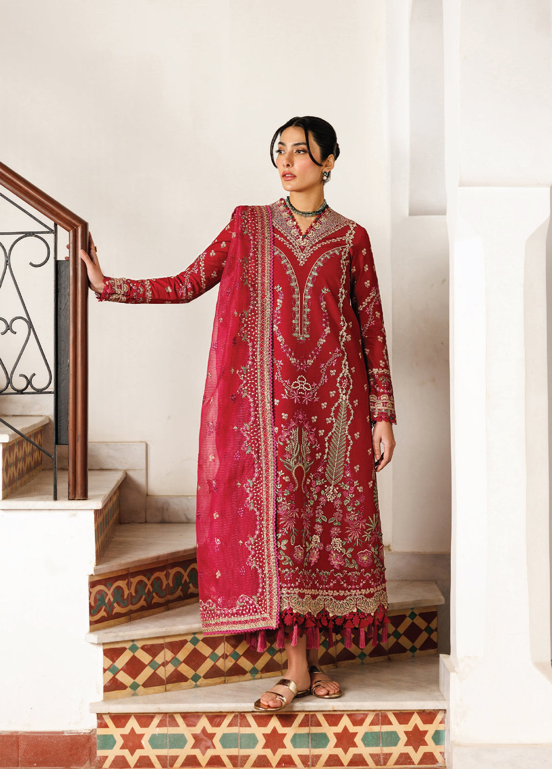 Mirabelle by Emaan Adeel Unstitched Embroidered Luxury Lawn 3 Piece Suit EA26UML D8 Gardenia Glow - Festive Collection
