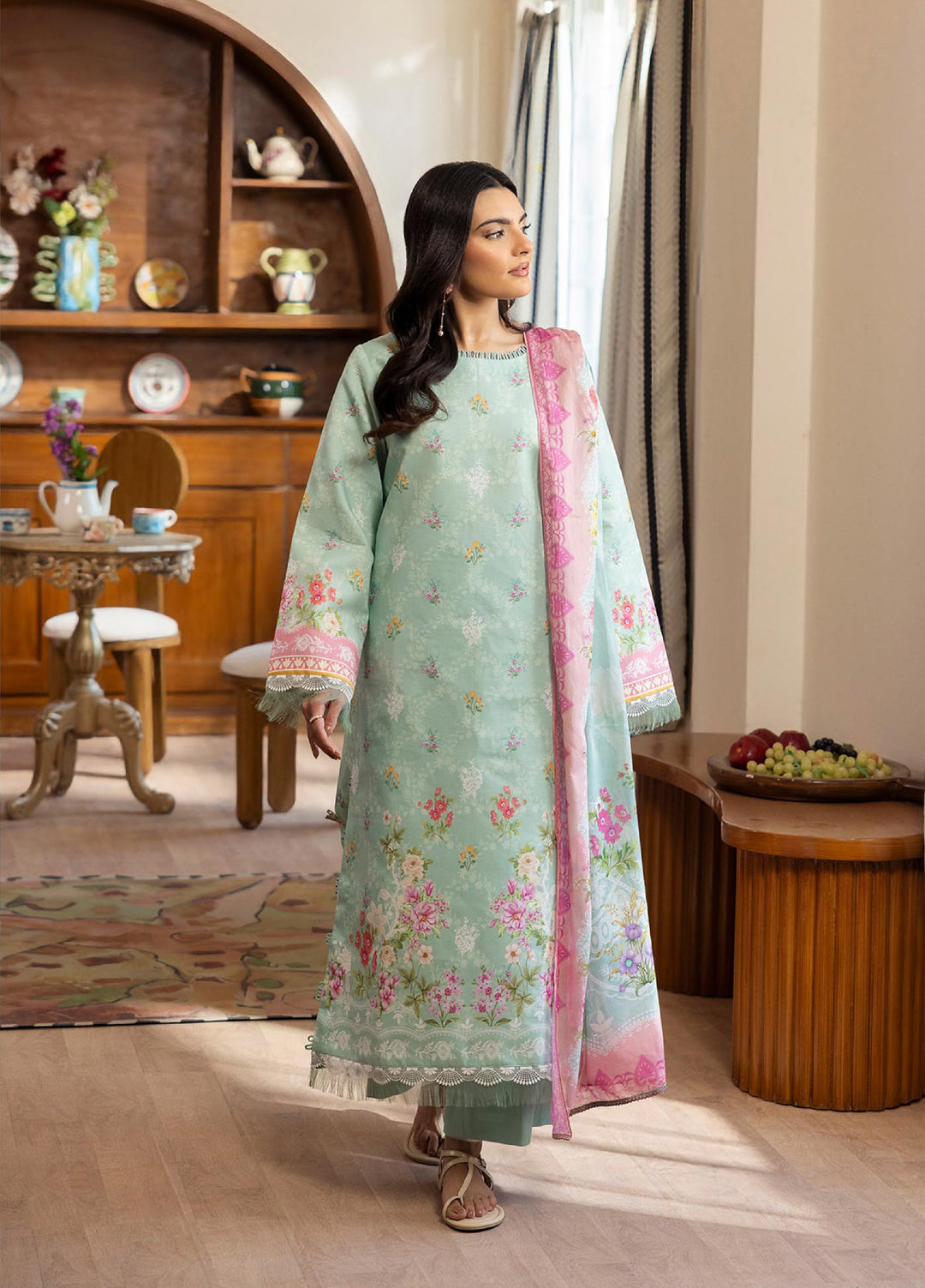 Nissa by RajBari Unstitched Printed Lawn 3 Piece Suit RB26ULN D-12 - Casual Collection