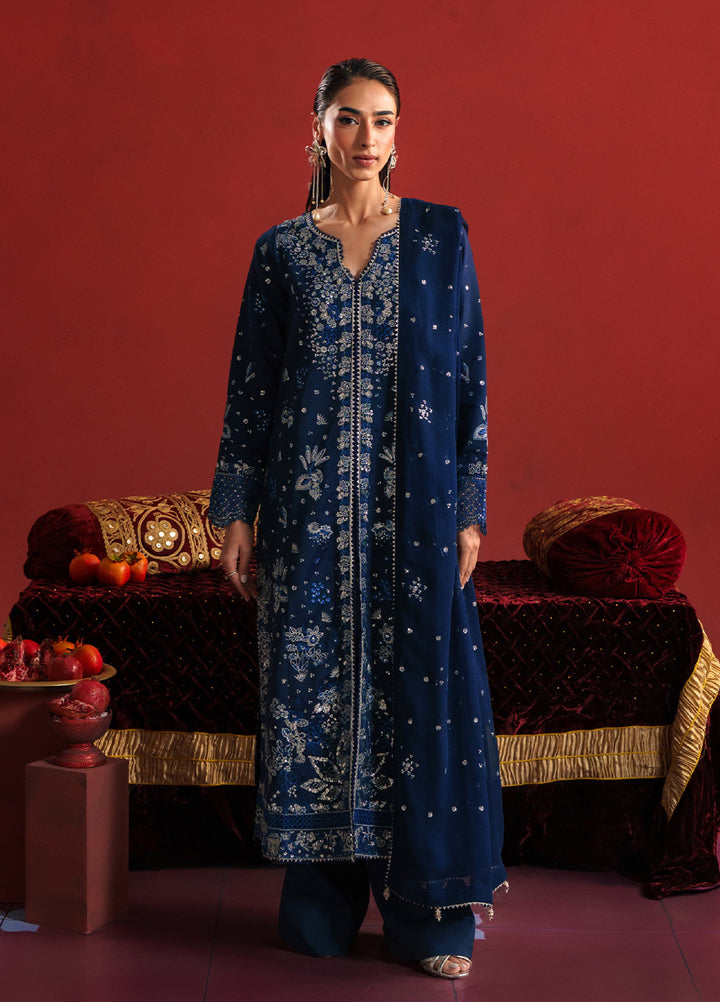 Shagun by Neeshay Unstitched Raw Silk Embroidered Suits 3 Piece NSH25SF FALAQ - Festive Collection