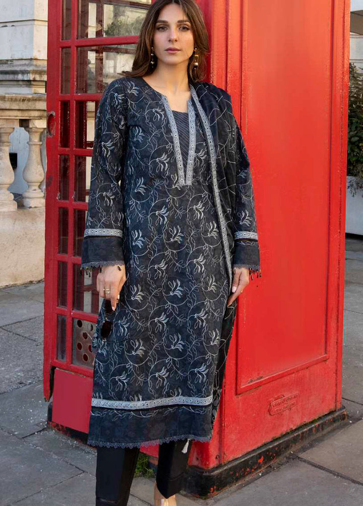 AL Zohaib Dhagakari Unstitched Embroidered Lawn 3 Piece Suit AZ26UD D-2 - Summer Collection