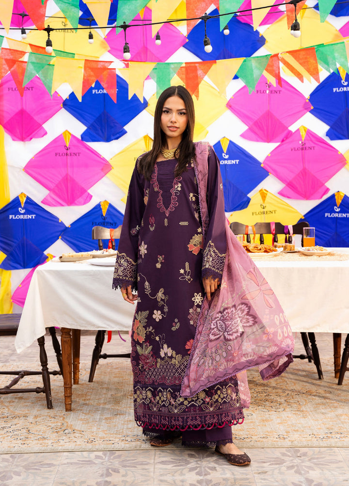 Basant Chikankari by Florent Unstitched Embroidered Luxury Lawn 3 Piece Suit FL26UBC FZ-1A - Summer Collection