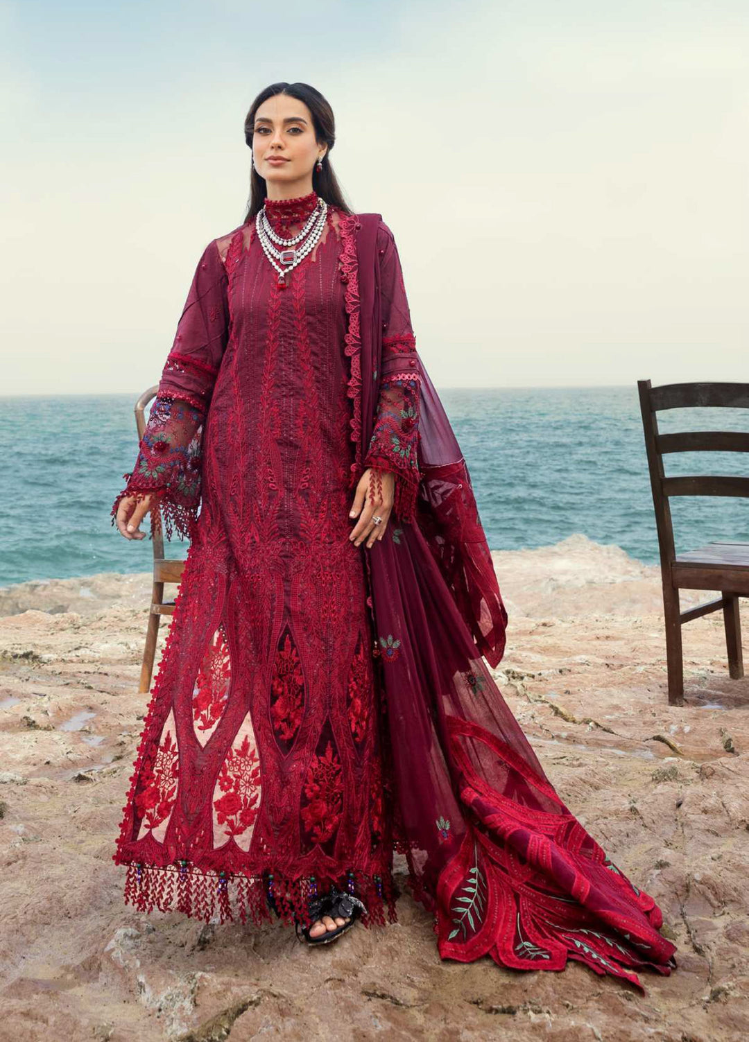 Mahiymaan by Al Zohaib Unstitched Embroidered Luxury Lawn 3 Piece Suit AZ26UM D-5 - Festive Collection