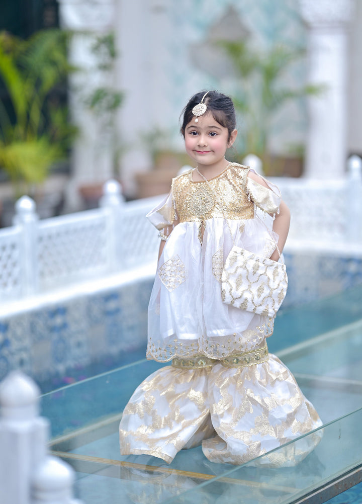Andaz e Jahan by Qurratulain Saqib Pret kids Jamawar Organza 3 Piece Embroidered Rajasthani Guriya - Wedding Collection