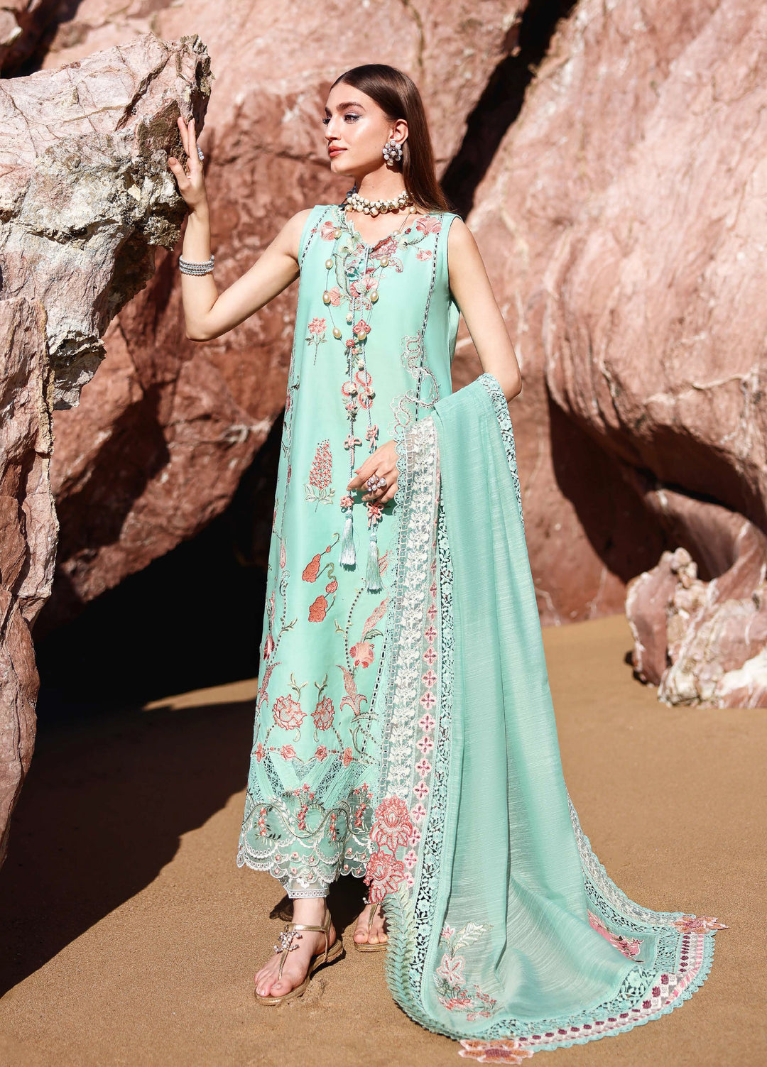 Saira Shakira Unstitched Embroidered Lawn 3 Piece Suit SSR26ULE SS-005B - Eid Collection