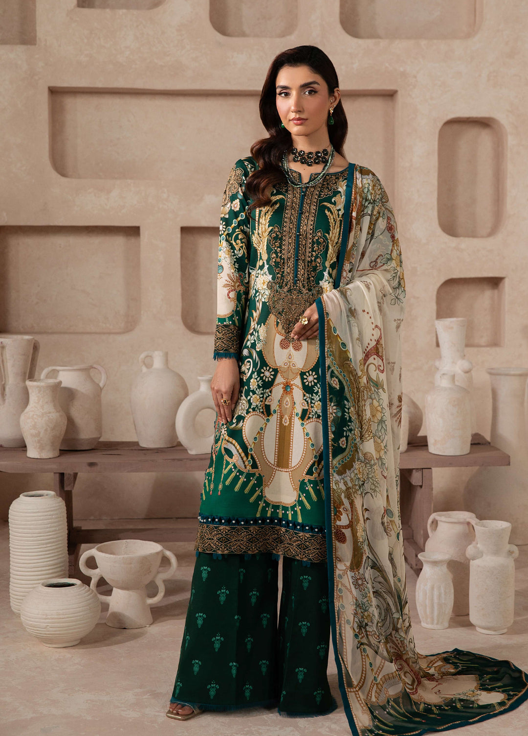 Gulaal Unstitched Embroidered Lawn 3 Piece Suit GL26ULF Vantae D-3 - Festive Collection