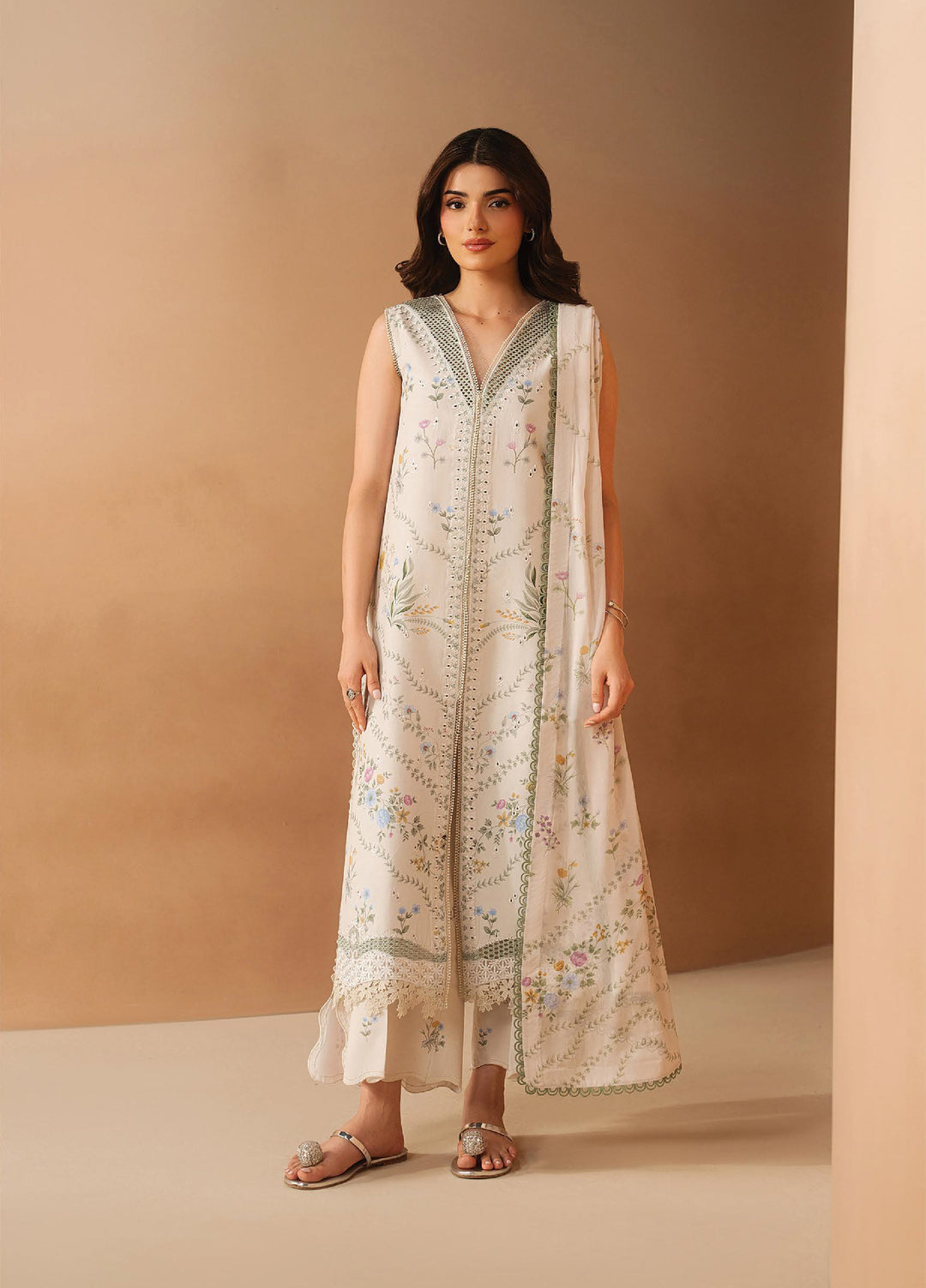 Haze A Prints by Afrozeh Unstitched Embroidered Lawn 3 Piece Suit AF26UAP FWU-106 Luem Ivory - Summer Collection