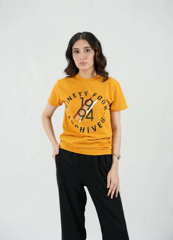 Mercato RTW Solids Cotton 1 Piece Round Neck Mustard Shirt
