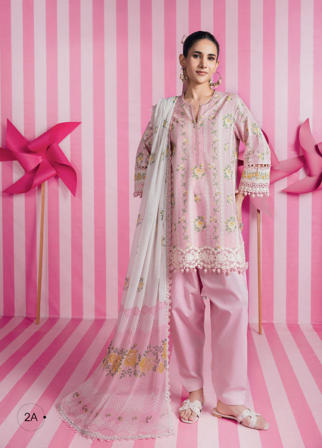 M Basics by Maria B Unstitched Embroidered Lawn 3 Piece Suit MB26UMB MB-CUSV13-2A - Summer Collection