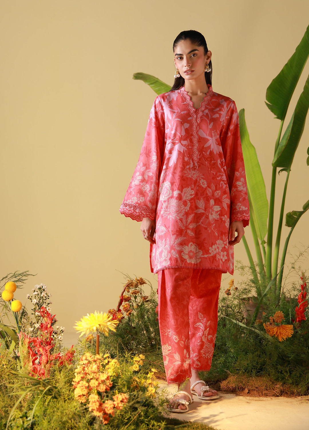 Sahar Unstitched Printed Cambric 2 Piece Suit SS1-26-28 Rose Garden - Summer Collection