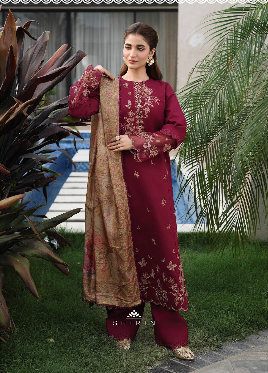 Florence by Rang Rasiya Unstitched Embroidered Lawn 3 Piece Suit RR26ULF Shirin - Festive Collection