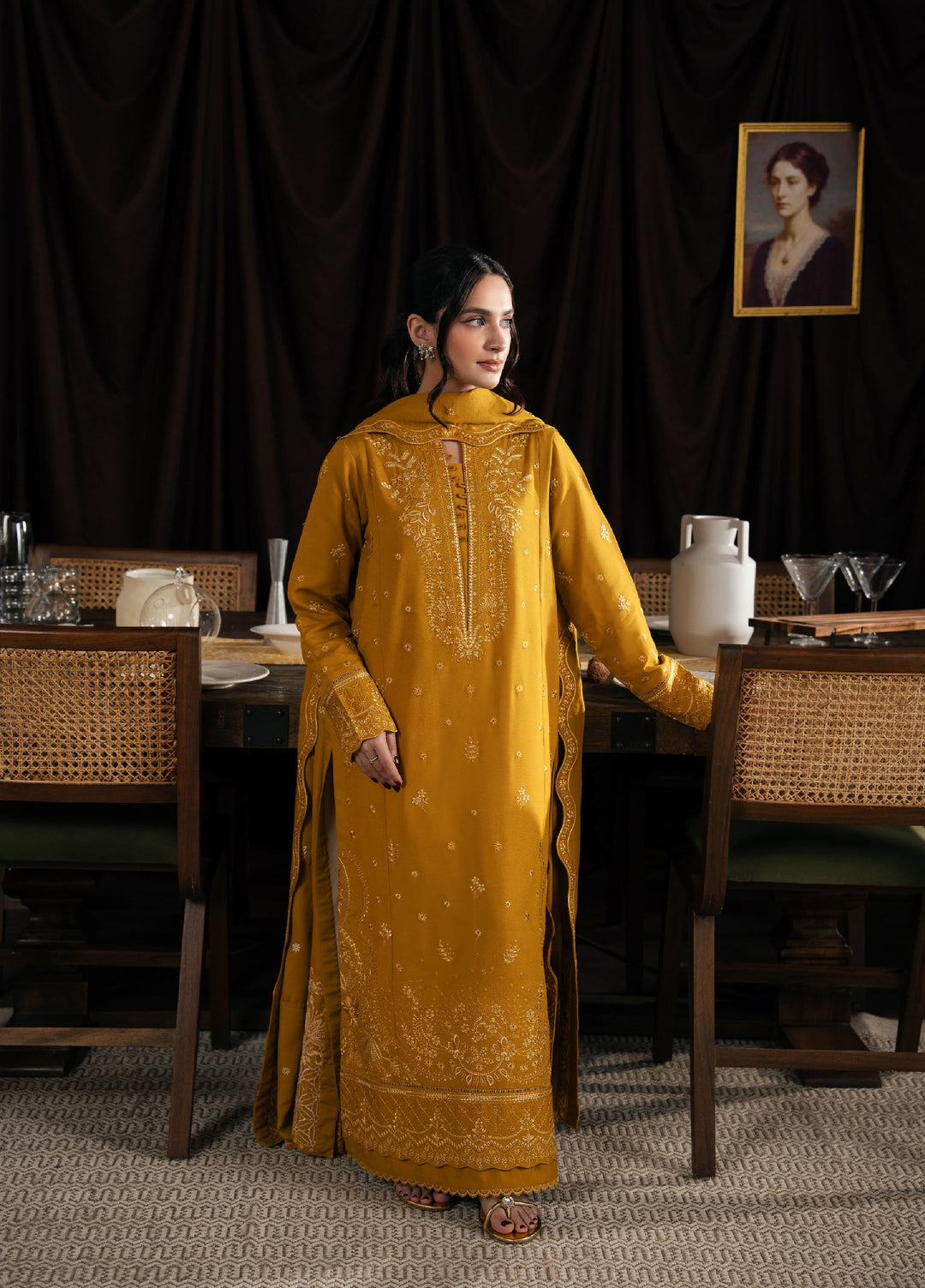 Neeshay Winter Reverie Unstitched Karandi Embroidered Suits 3 Piece NSH25WR Marisol - Winter Collection