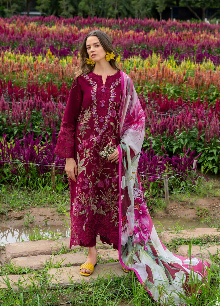 The Secret Garden by Mushq Hemline Unstitched Lawn 3 Piece Suit MU26USG D-14B Aurora Petals - Summer Collection