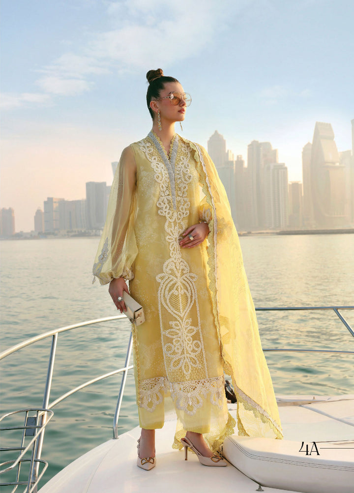 Maria B Unstitched Embroidered Luxury Lawn 3 Piece Suit MB26UEL 4A - Eid Collection