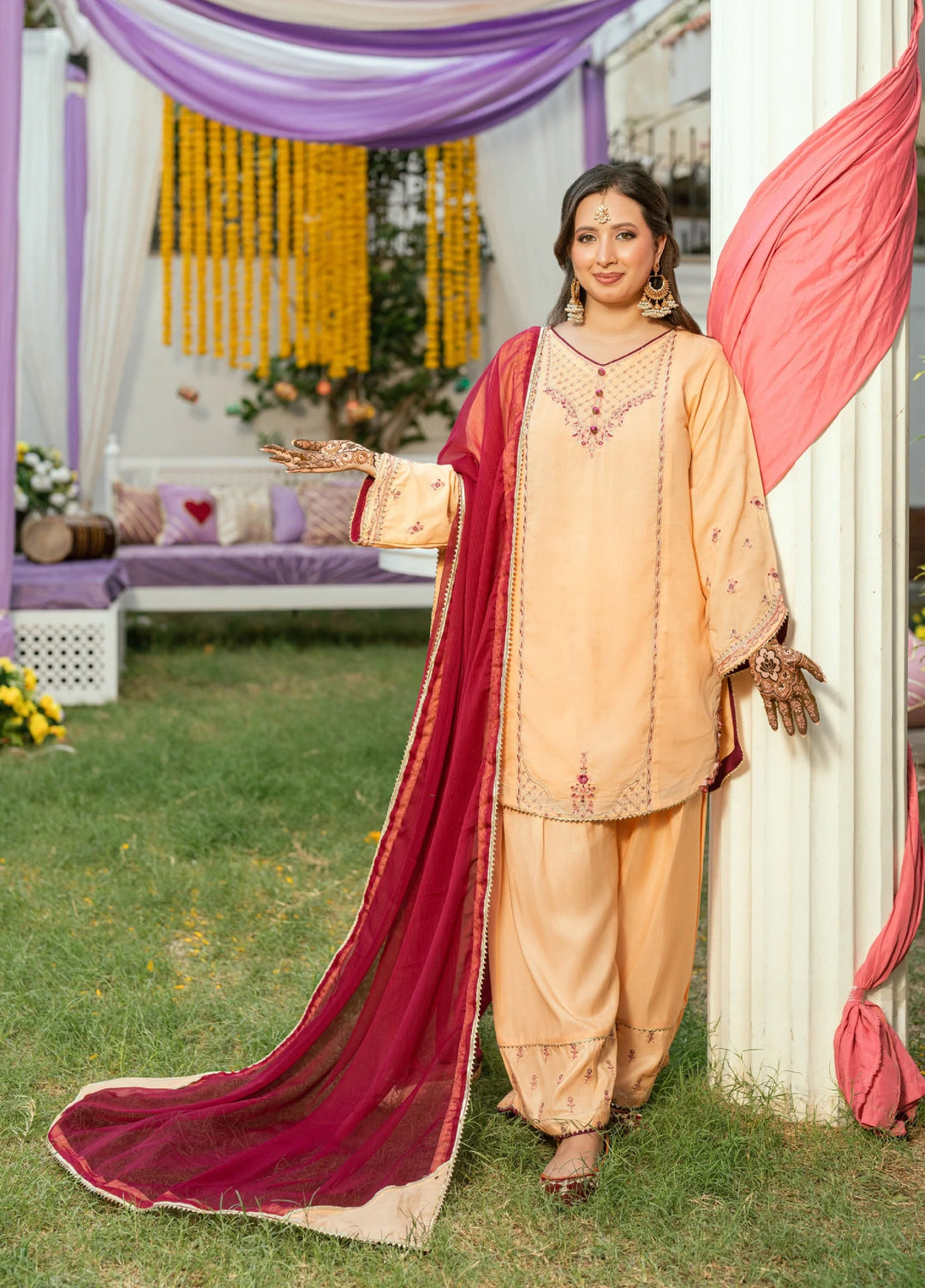 Omal by Komal Pret 3 Piece Dobby Suit Jahan- Festive Collection