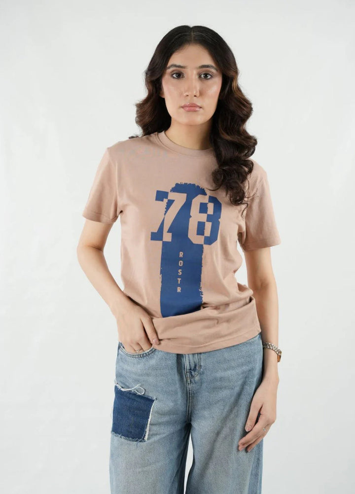 Mercato RTW Solids Cotton 1 Piece Round Neck Beige Shirt