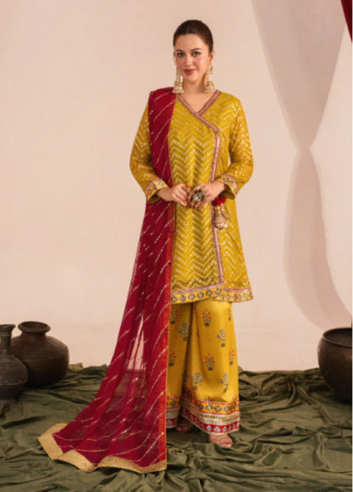 Zaaviay Olive Splash Chikankari Suits Pret 3 Piece Festive Collection