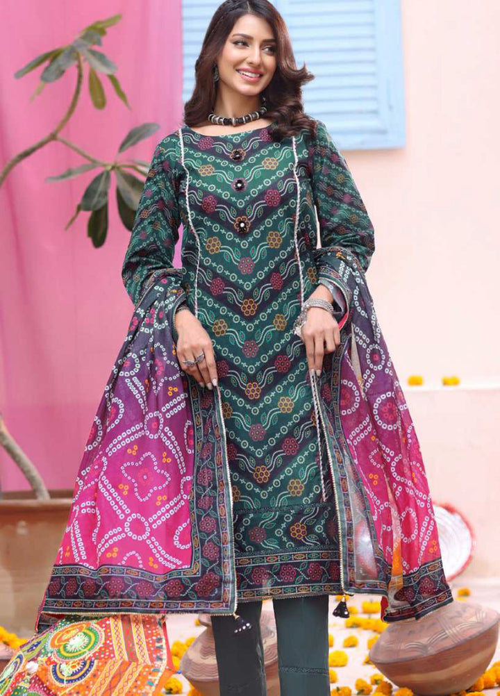 Heritage Series by AL Zohaib Unstitched Printed Chunri Lawn 3 Piece Suit AZ26UCH D-10 - Festive Collection