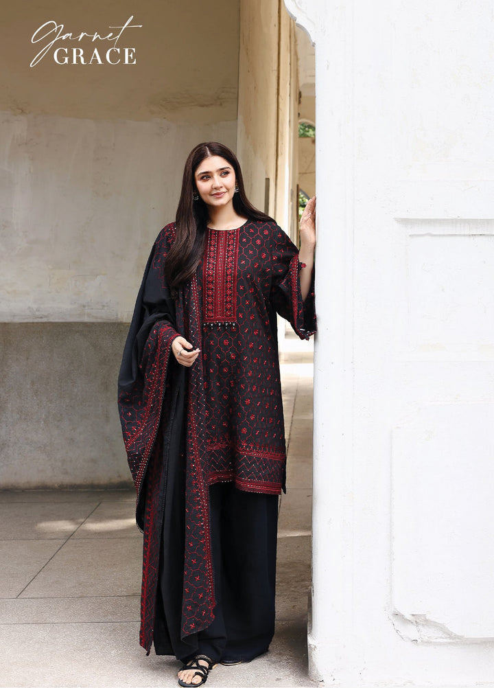 Cross Stitch Unstitched RTS Khaddar Embroidered Suits 3 Piece CS25KW D-02 Garnet Grace - Winter Collection